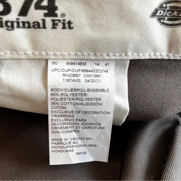 DICKIES 874 FLEX Casual Men's Gray work / leisure Pants NWT 38 X 30 - Picture 11 of 14